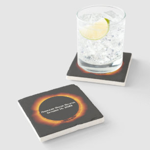 2023 Annular Solar Eclipse Stone Coaster