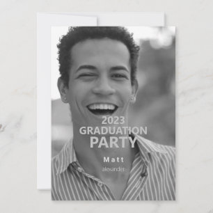 2023 B/W Photo Graduation Party Invitation