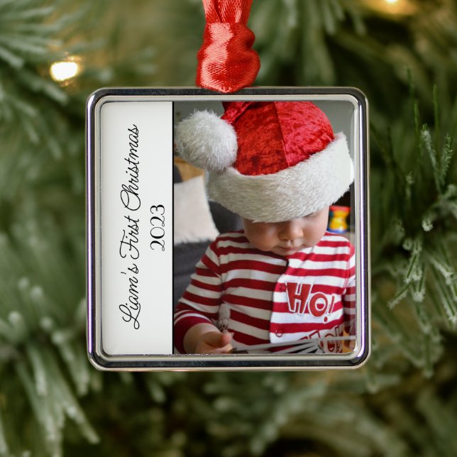 2023 Baby's First Christmas Photo Metal Tree Decoration (Tree)