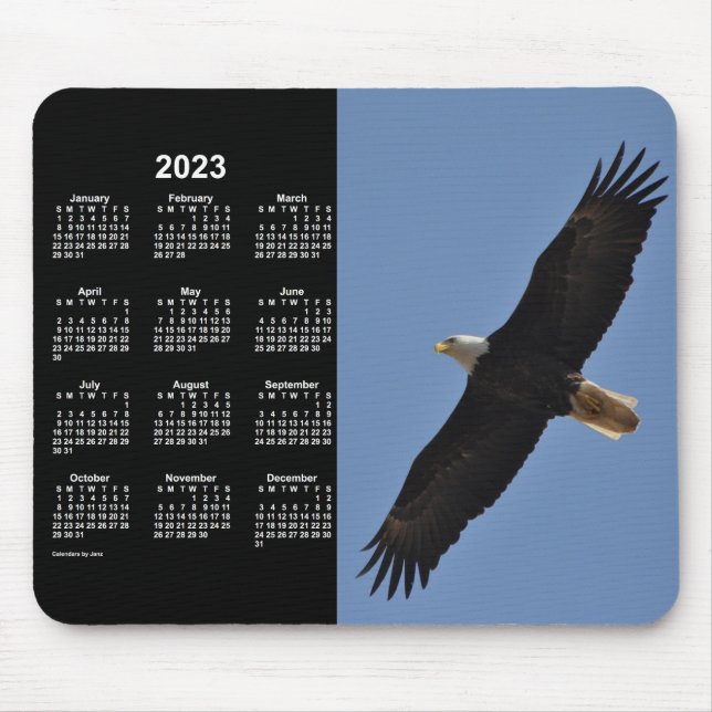 2023 Bald Eagle Neon Calendar by Janz Mouse Pad (Front)
