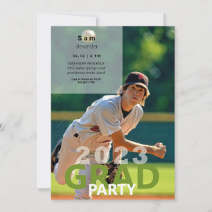 2023 Baseball Photo Graduation Party Invitation