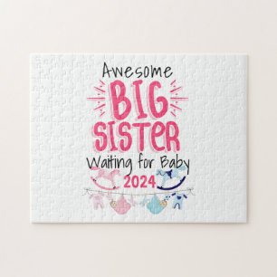 2023 Big Sister Waiting for New Baby Sibling Jigsaw Puzzle