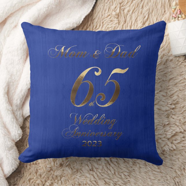 2023 Blue Sapphire Wedding 65th Anniversary Cushion (Blanket)