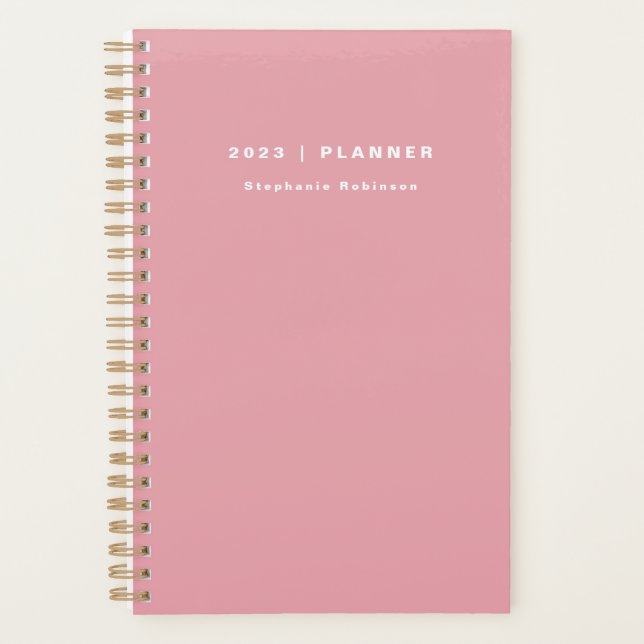 2023 Blush Pink Weekly Monthly Minimalistic Planner (Front)
