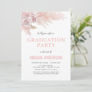 2023 Boho Graduation Party Floral Palms Photo Invitation