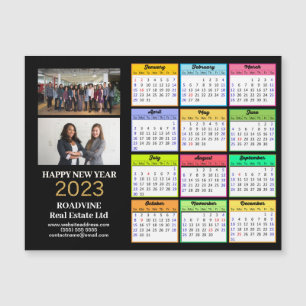 2023 Business 2 Photo Modern Colour Calendar Magne