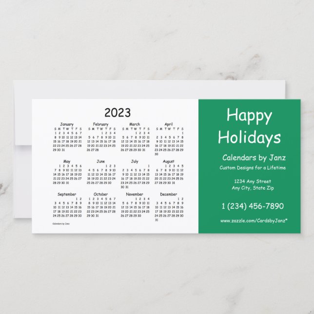 2023 Business Calendar by Janz Happy Holidays Holiday Card (Front)