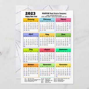 2023 Business Calendar Modern Grey Black Photo Holiday Card