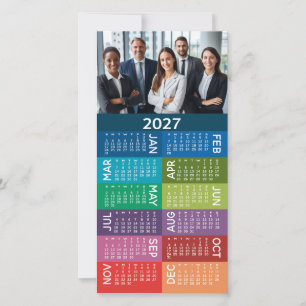 2023 Calendar 1 Photo Collage Colourful Background Holiday Card