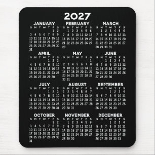 2023 Calendar - black background - Vertical  Mouse Mat