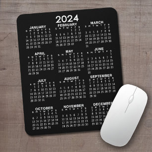 2023 Calendar - black background - Vertical  Mouse Mat