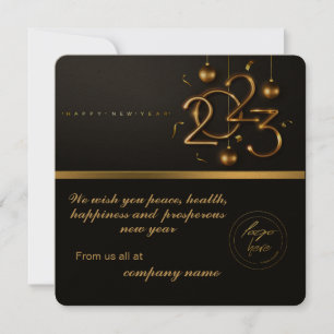 2023 Calendar Black Gold Greeting With Logo