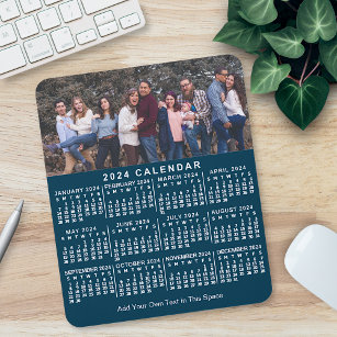 2023 Calendar Blue Personalised Photo Name Bold Mouse Mat