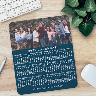 2023 Calendar Blue Personalised Photo Name Bold Mouse Mat