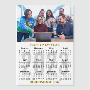 2023 Calendar Business Gold Black Magnetic Card