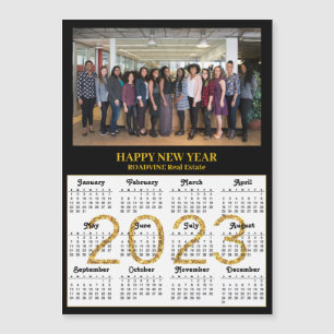 2023 Calendar Business Modern Gold Photo Magnet