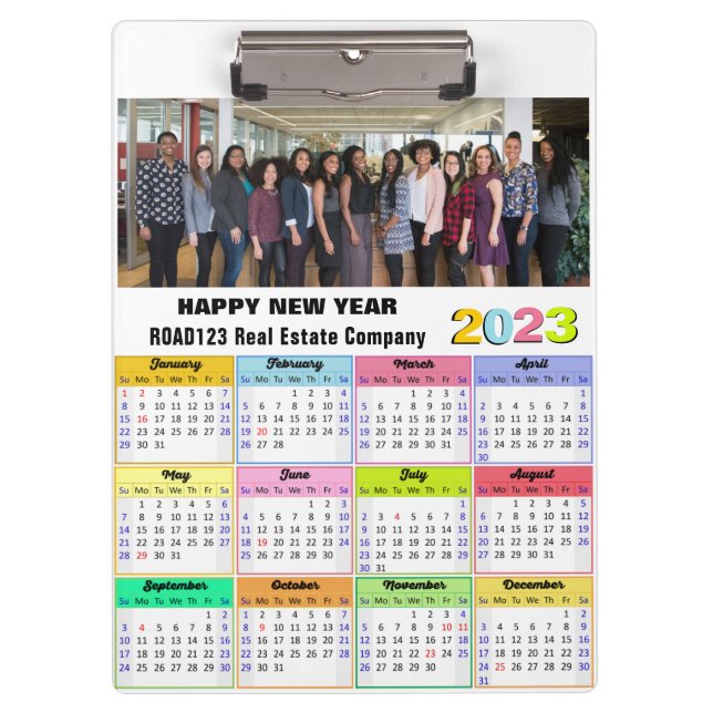 2023 Calendar Business Photo Custom Modern Clipboard (Front)