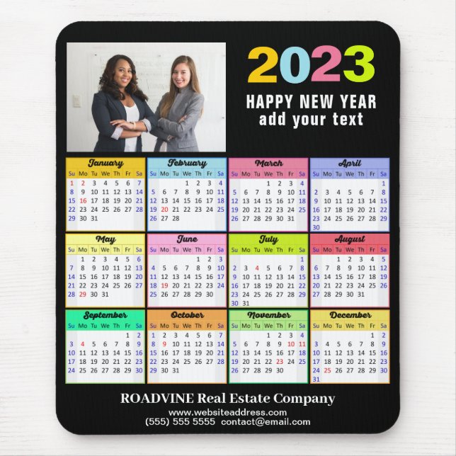 2023 Calendar Business Photo Custom Modern Mouse Mat (Front)