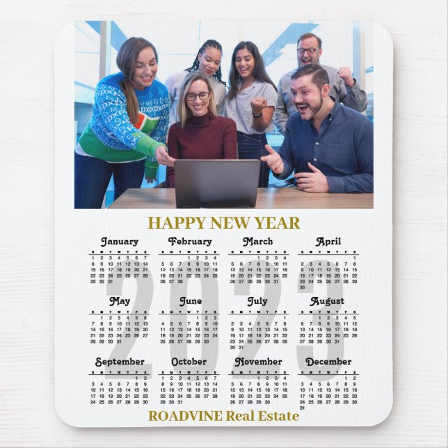2023 Calendar Business Photo Gold Typography Mouse Mat (Front)
