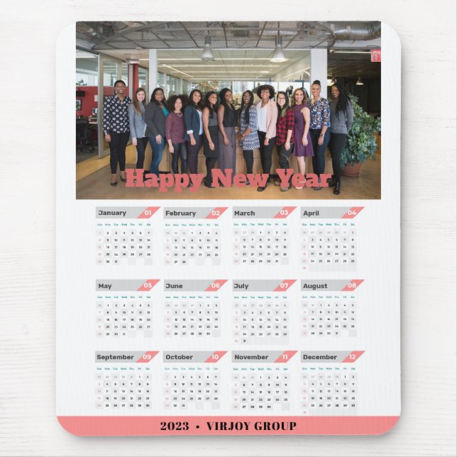 2023 Calendar Business Photo Rose Gold  Mouse Mat (Front)
