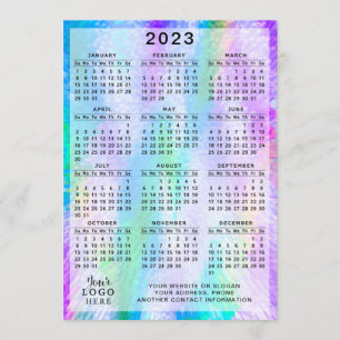 2023 Calendar Colourful Iridescent Holographic Programme