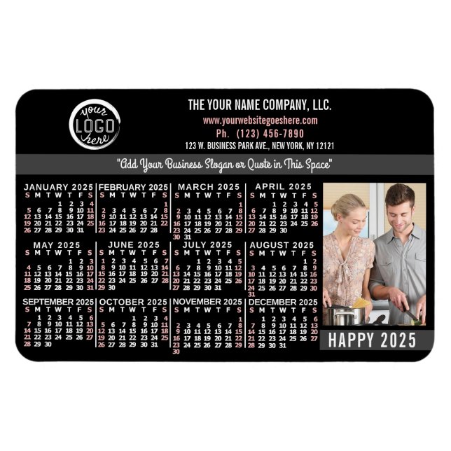 2023 Calendar Custom Business Logo Name Photo Easy Magnet (Horizontal)