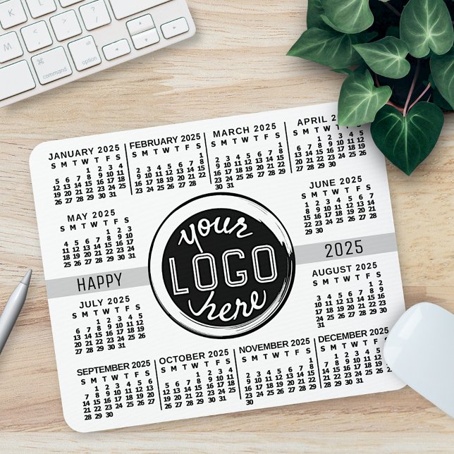 2023 Calendar Custom Business Logo Text Easy White Mouse Mat (Creator Uploaded)