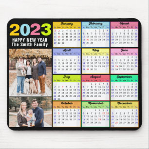 2023 Calendar Custom Family 2 Photo Modern Mouse Mat