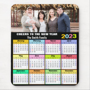 2023 Calendar Custom Family Photo New Year Mouse Mat