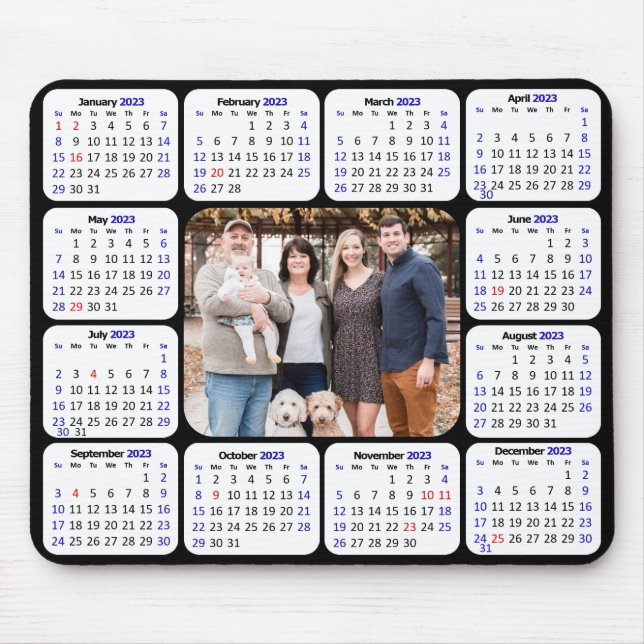 2023 Calendar Custom Photo Modern Simple Mouse Mat (Front)