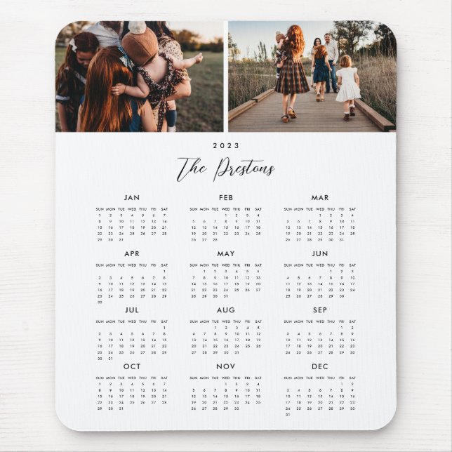 2023 Calendar EDITABLE COLOR Photo Mousepad (Front)