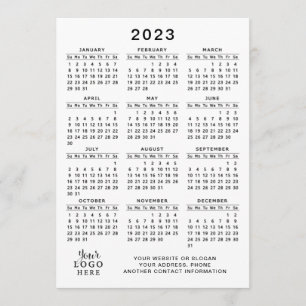 2023 Calendar Full Year White Black Minimal Programme