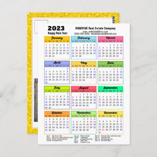 2023 Calendar Gold Glitter Modern Corporate Photo Postcard