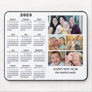 2023 Calendar Minimalist 5 Family Photo Modern Mouse Mat