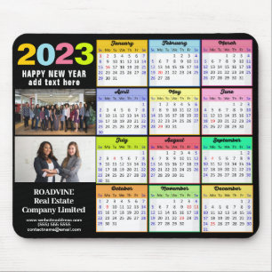2023 Calendar Modern 2 Photo Custom Business Mouse Mat