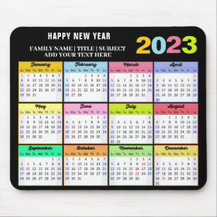 2023 Calendar Modern Custom Title Colourful Mouse Mat
