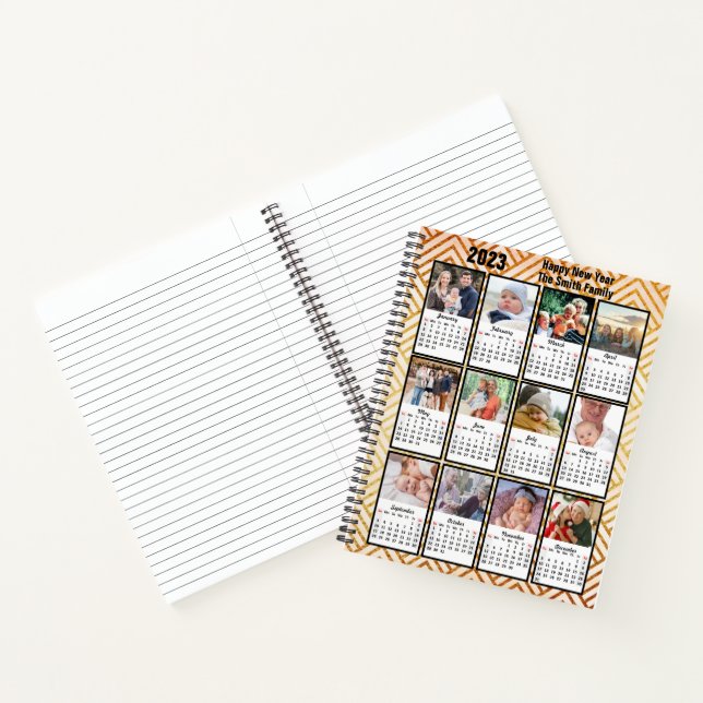 2023 Calendar Modern Family 12 Photo Custom DIY Notebook (Inside)