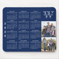 2023 Calendar Photo Navy Blue Monogrammed 