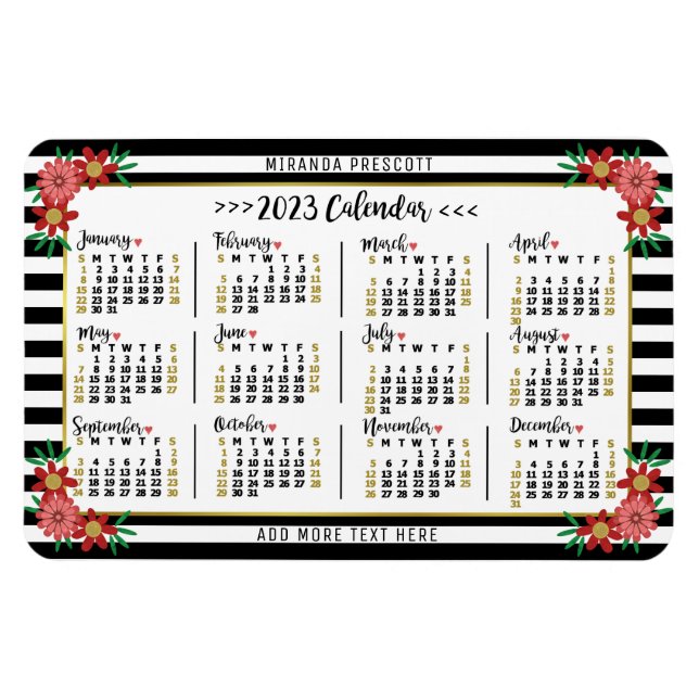 2023 Calendar (See Description for Newest Version) Magnet (Horizontal)