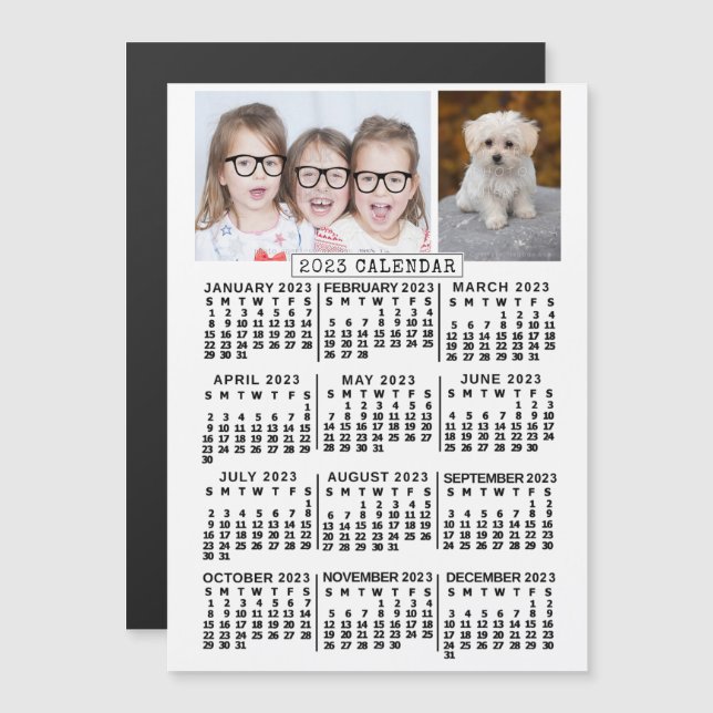 2023 Calendar (See Description for Newest Version) Magnetic Invitation (Front/Back)