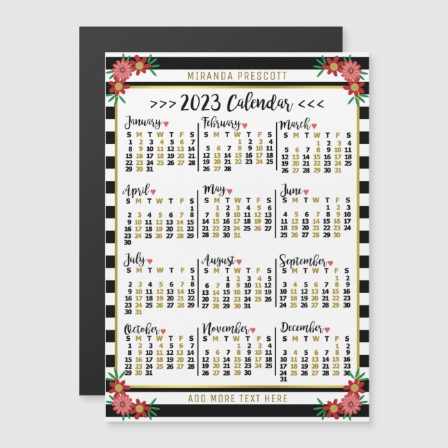 2023 Calendar (See Description for Newest Version) Magnetic Invitation (Front/Back)
