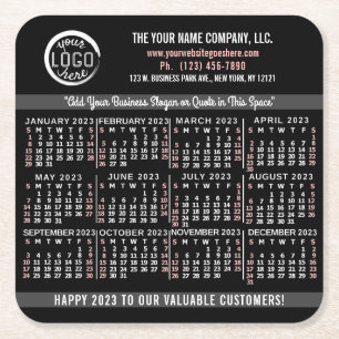 2023 Calendar (See Description for Newest Version) Square Paper Coaster