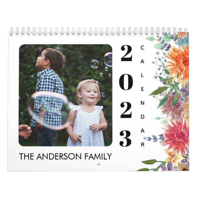 2023 Calendar With Holidays Family Photos Planner  (Cover)