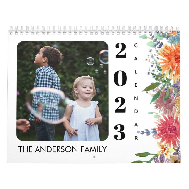 2023 Calendar With Holidays Family Photos Planner  (Cover)