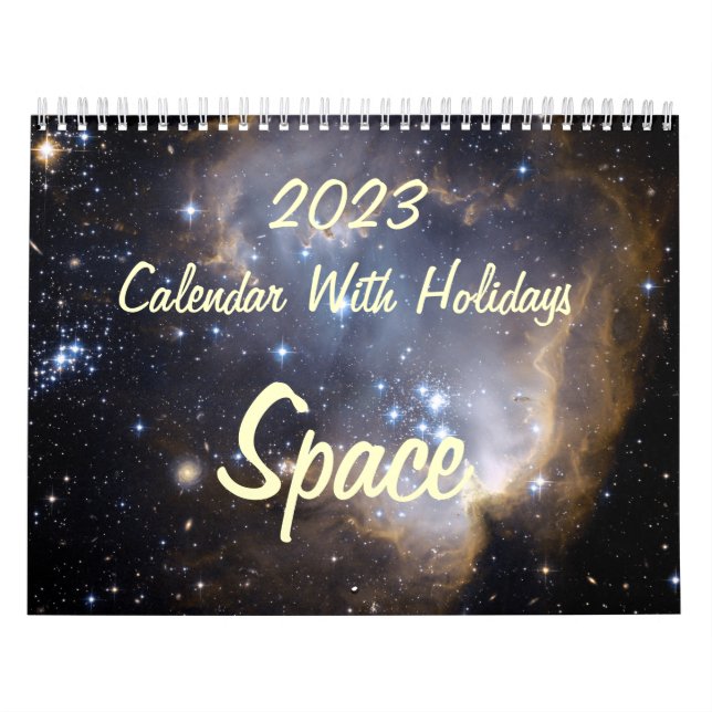 2023 Calendar With Holidays - Space (Cover)