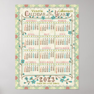 2023 Calendar Year Victorian Art Nouveau Custom Poster