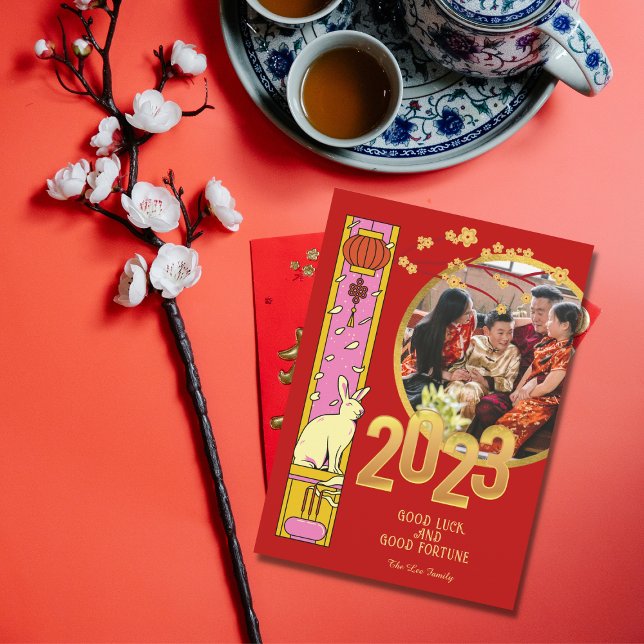 2023 Chinese New Year Good Luck Good Fortune Photo Holiday Card (Creator Uploaded)