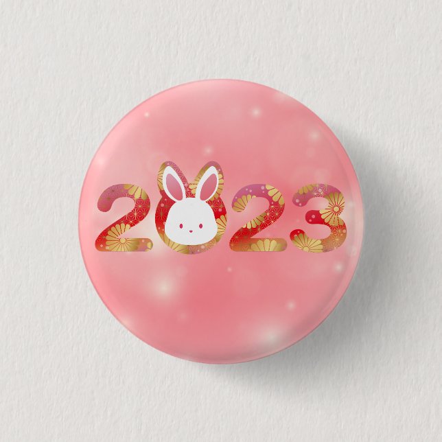 2023, Chinese New Year, Rabbit  Button (Front)