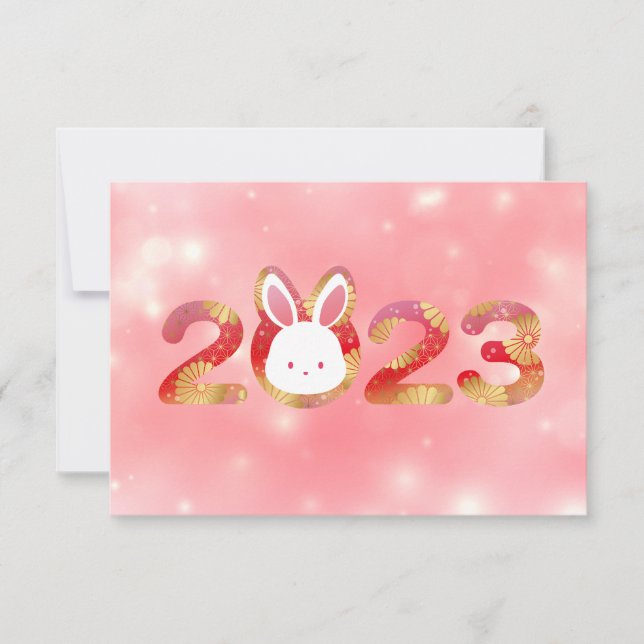 2023, Chinese New Year, Rabbit  Invitation (Front)