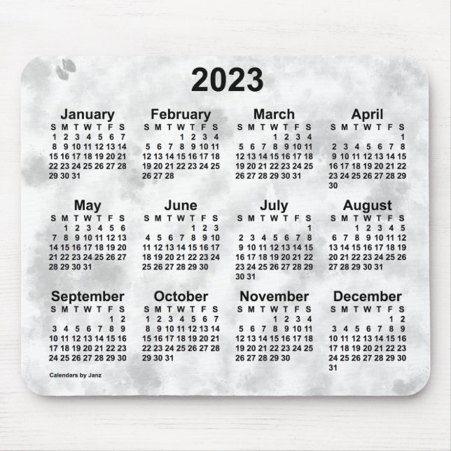 2023 Cloudy Days Calendar by Janz Mouse Mat (Front)